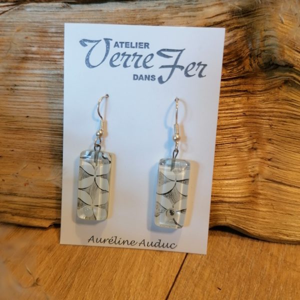 Boucles d’oreilles en verre graphique