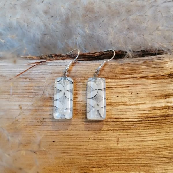 Boucles d’oreilles en verre graphique